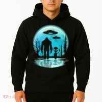 Alien And Bigfoot Moon Hoodie thumb 2