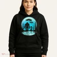 Alien And Bigfoot Moon Hoodie thumb 5