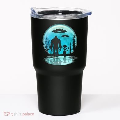 Alien And Bigfoot Moon Tumbler
