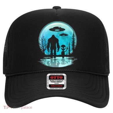 Alien And Bigfoot Moon Hat