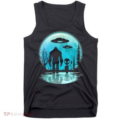 Alien And Bigfoot Moon Tank Top