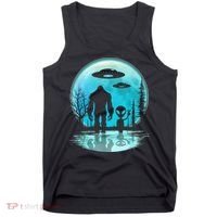Alien And Bigfoot Moon Tank Top thumb 0