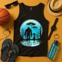 Alien And Bigfoot Moon Tank Top thumb 4