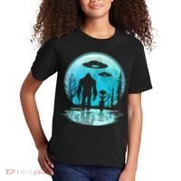 Alien And Bigfoot Moon Kids T-Shirt thumb 2