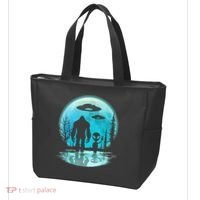 Alien And Bigfoot Moon Tote Bag thumb 3