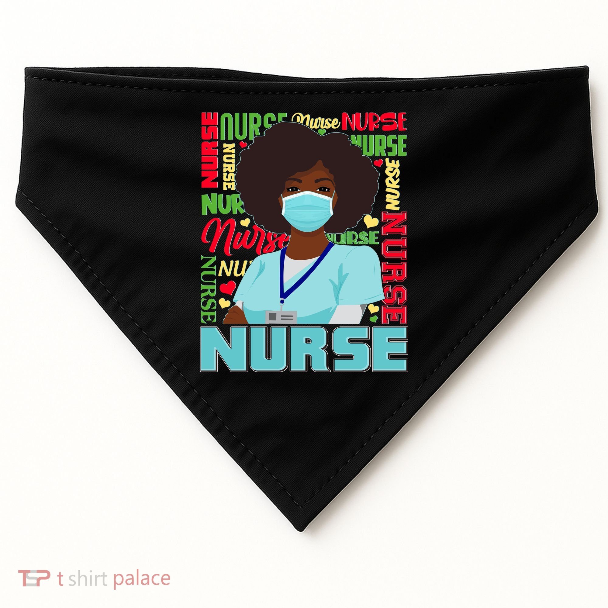 African American Black Nurse USA-Made Doggie Bandana