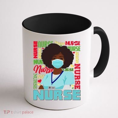 African American Black Nurse Coffee Mug back