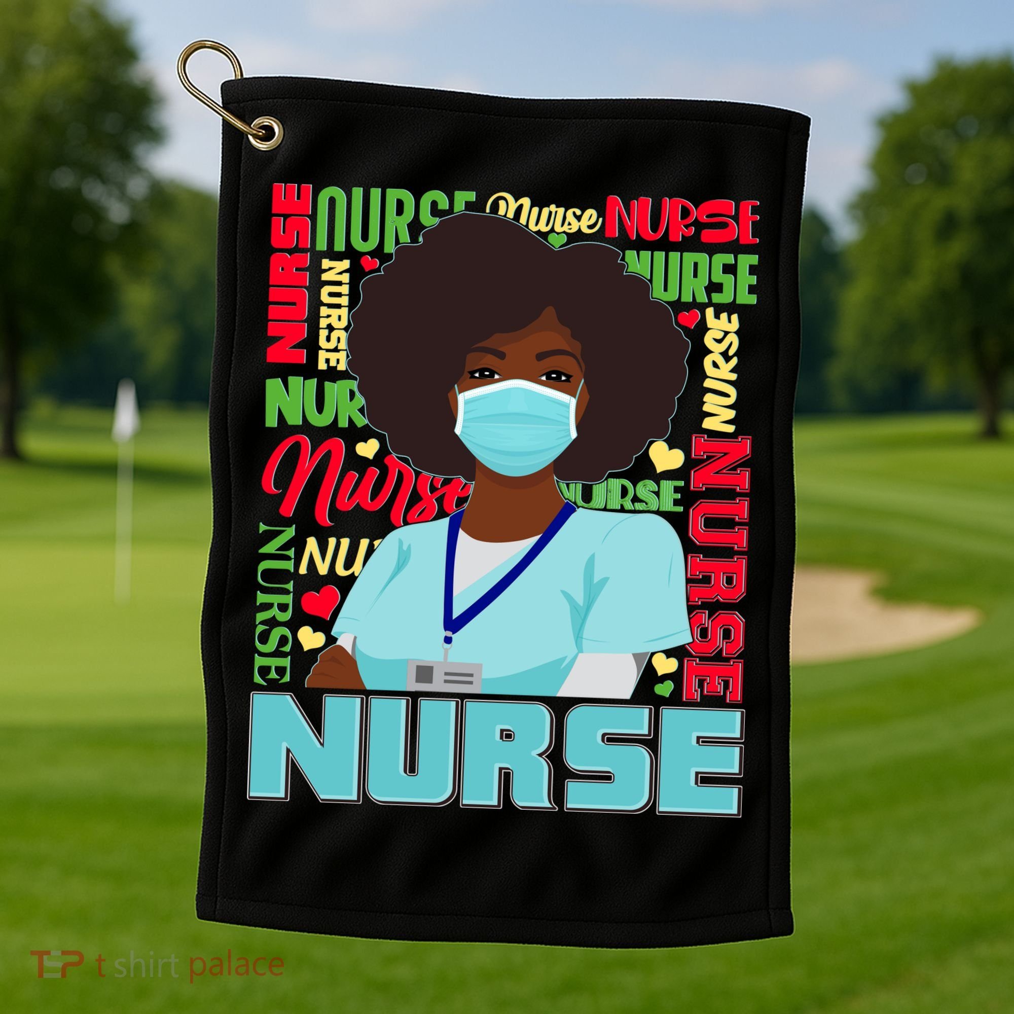 African American Black Nurse Golf Towel