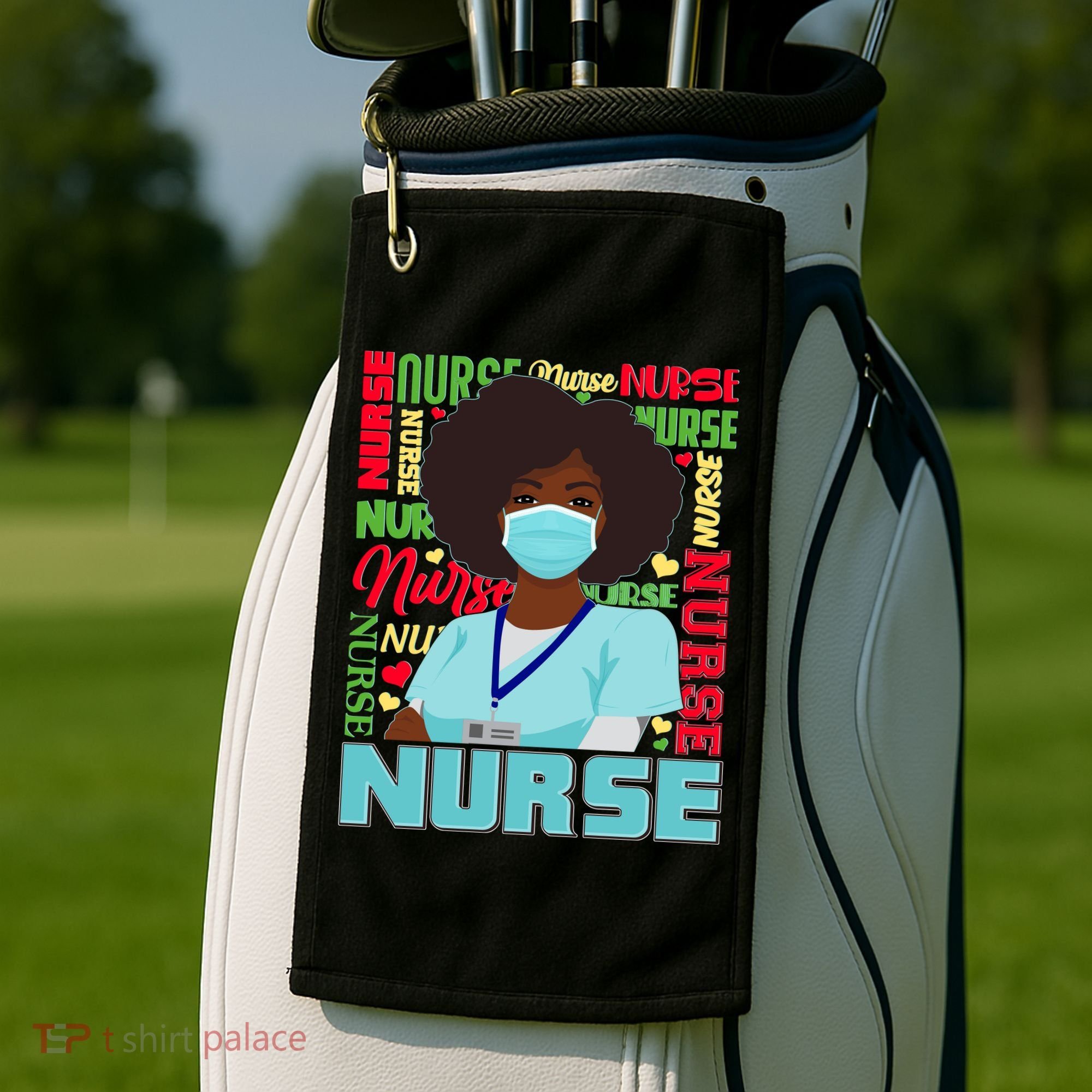 African American Black Nurse Golf Towel