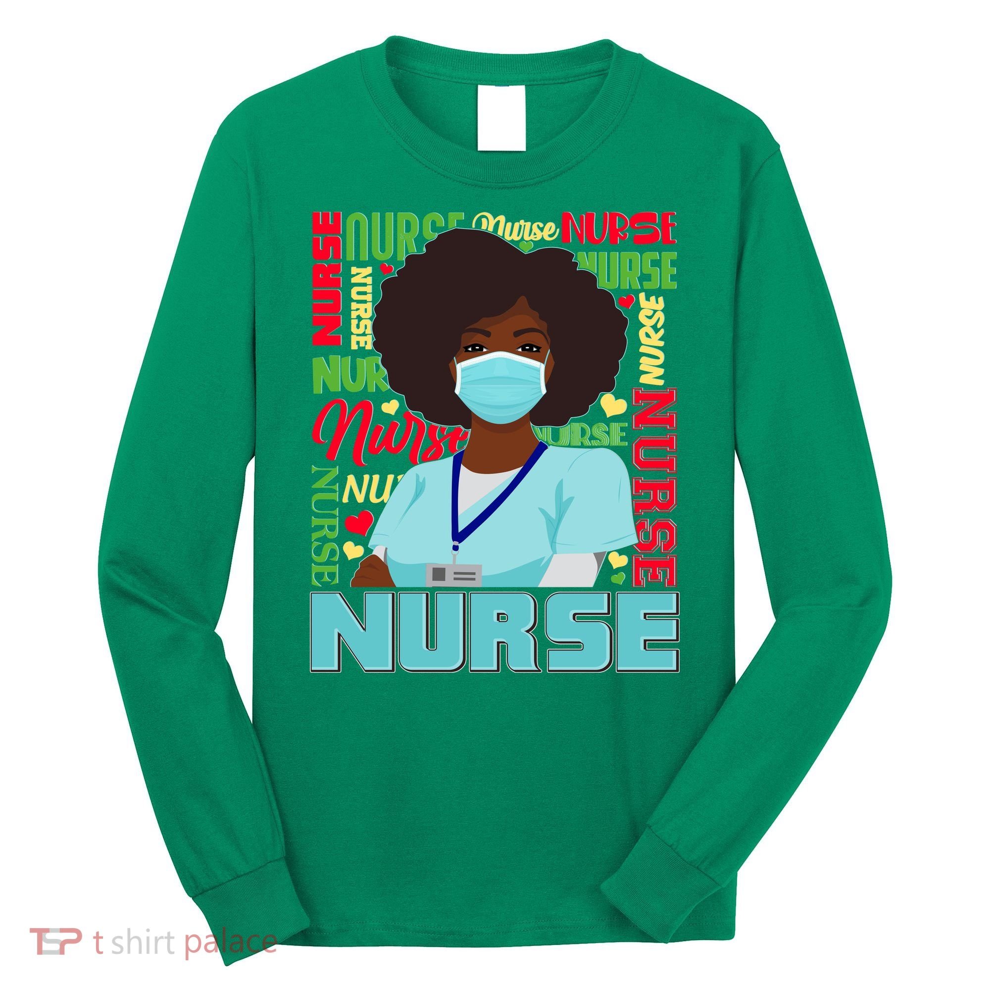 African American Black Nurse Long Sleeve Shirt