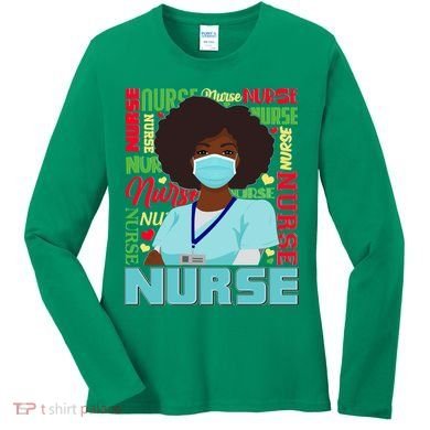 African American Black Nurse Women's Long Sleeve Shirt
