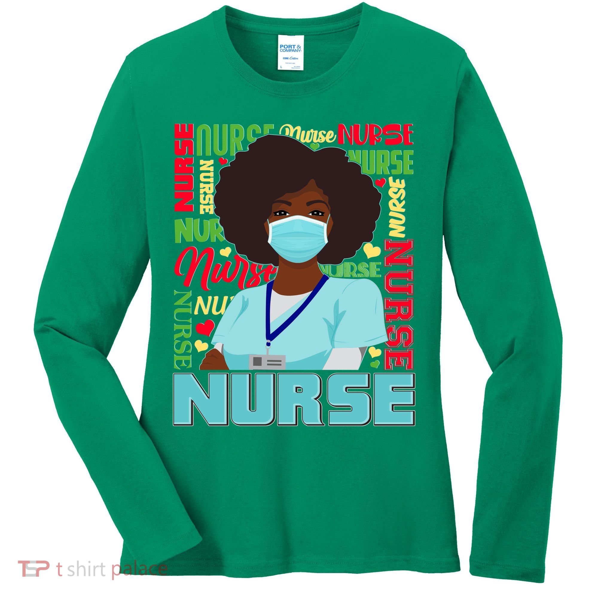African American Black Nurse Women's Long Sleeve Shirt