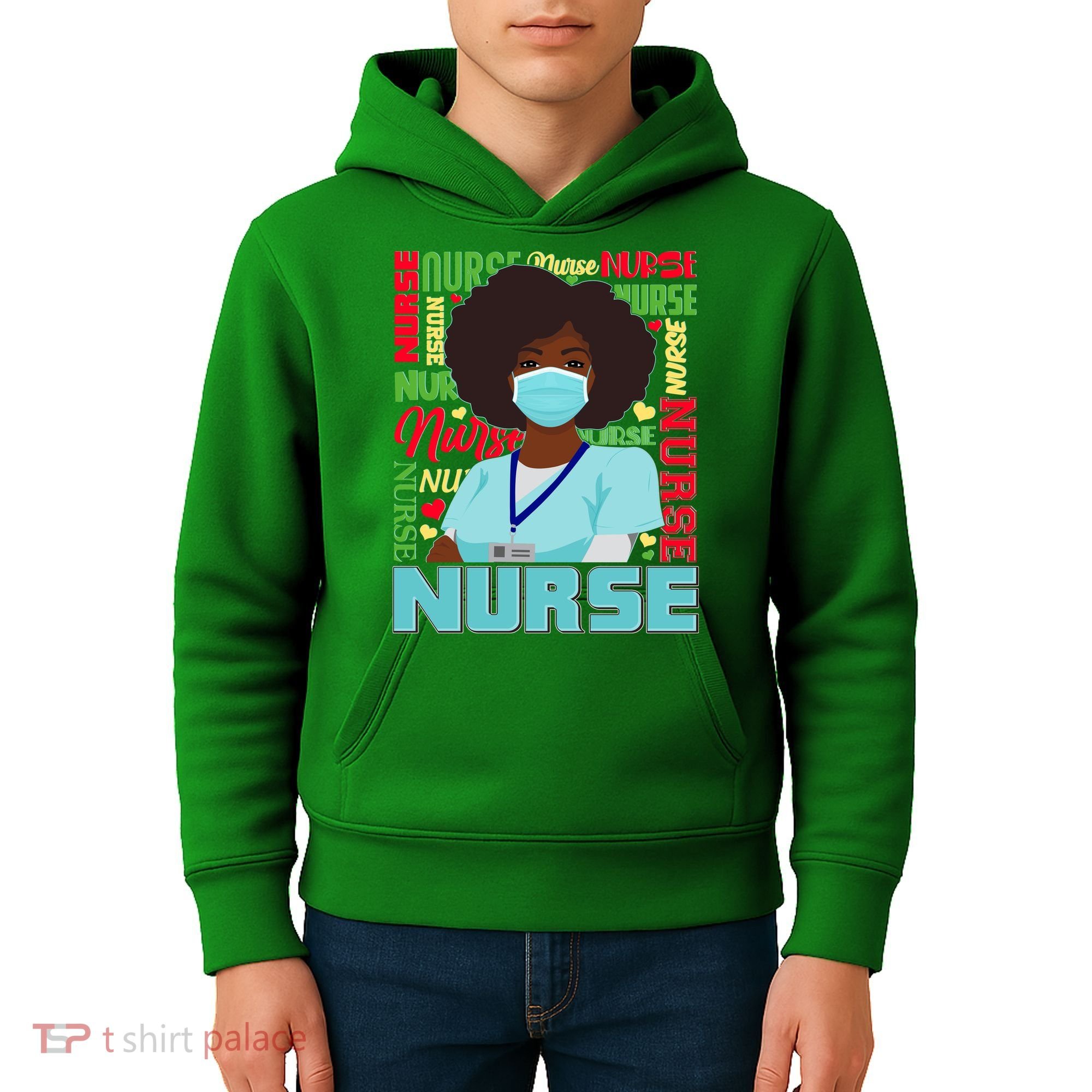 African American Black Nurse Kids Hoodie