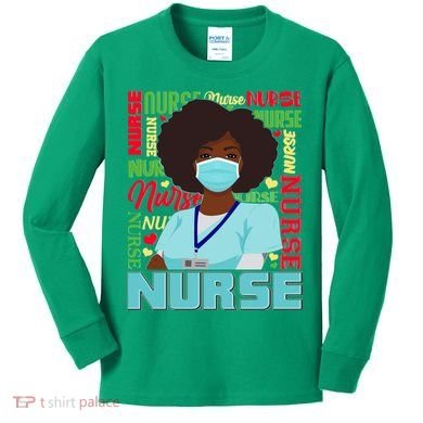 African American Black Nurse Kids Long Sleeve Shirt