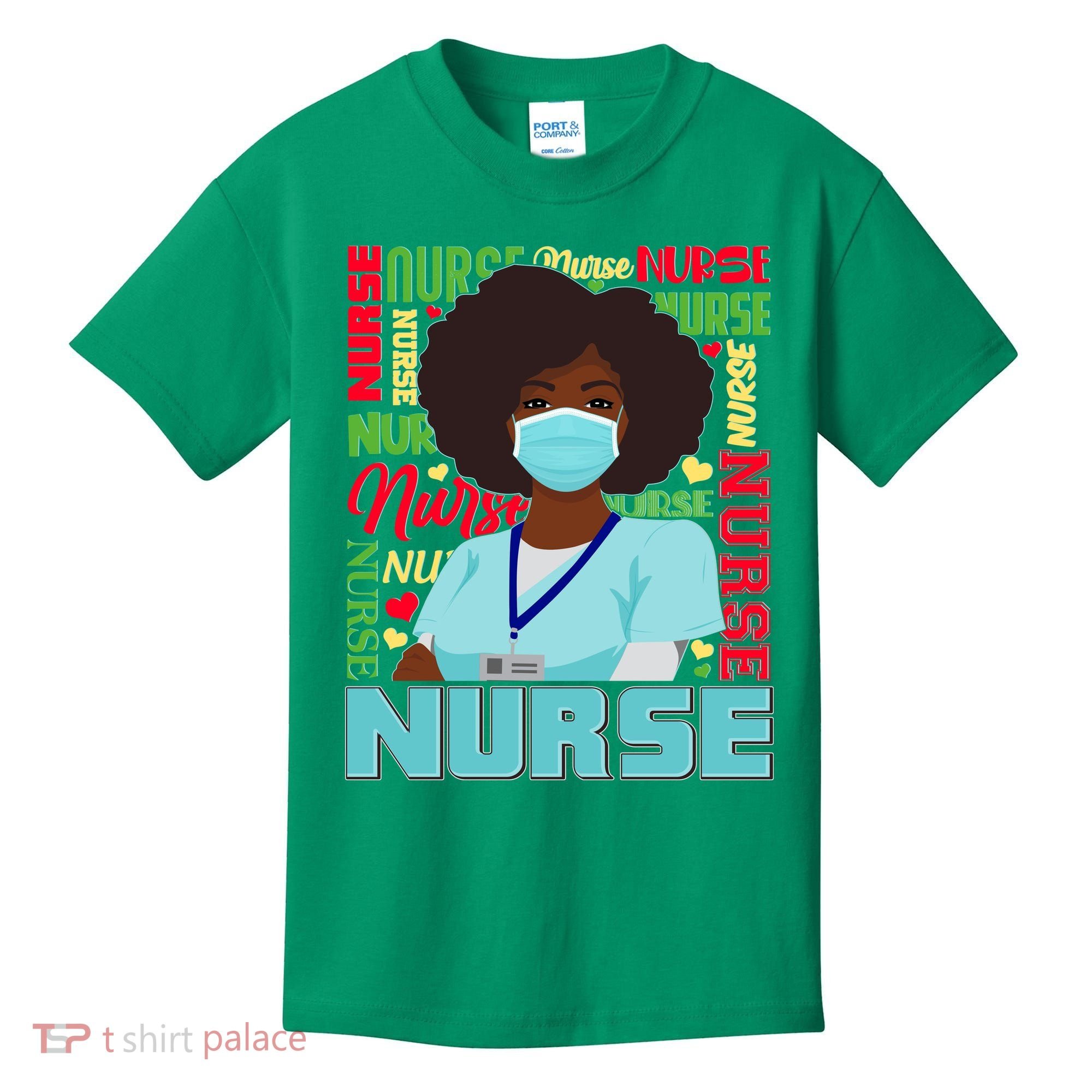 African American Black Nurse Kids T-Shirt