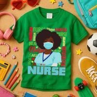 African American Black Nurse Kids T-Shirt thumb 3