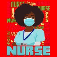 African American Black Nurse Santa Hat thumb 1