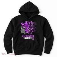 AlzheimerS Awareness Butterflies Purple Ribbon Hoodie thumb 0