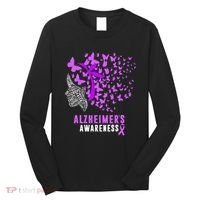 AlzheimerS Awareness Butterflies Purple Ribbon Long Sleeve Shirt thumb 0