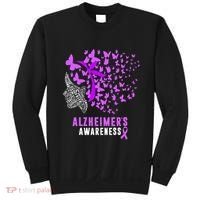 AlzheimerS Awareness Butterflies Purple Ribbon Sweatshirt thumb 0