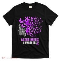 AlzheimerS Awareness Butterflies Purple Ribbon T-Shirt thumb 0