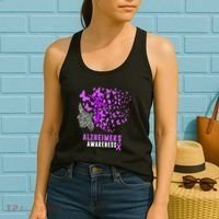 AlzheimerS Awareness Butterflies Purple Ribbon Women's Tank Top thumb 2