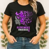 AlzheimerS Awareness Butterflies Purple Ribbon Women's T-Shirt thumb 2
