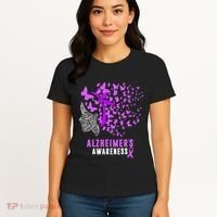 AlzheimerS Awareness Butterflies Purple Ribbon Women's T-Shirt thumb 4