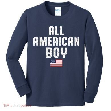 All American Boy USA Flag Kids Long Sleeve Shirt