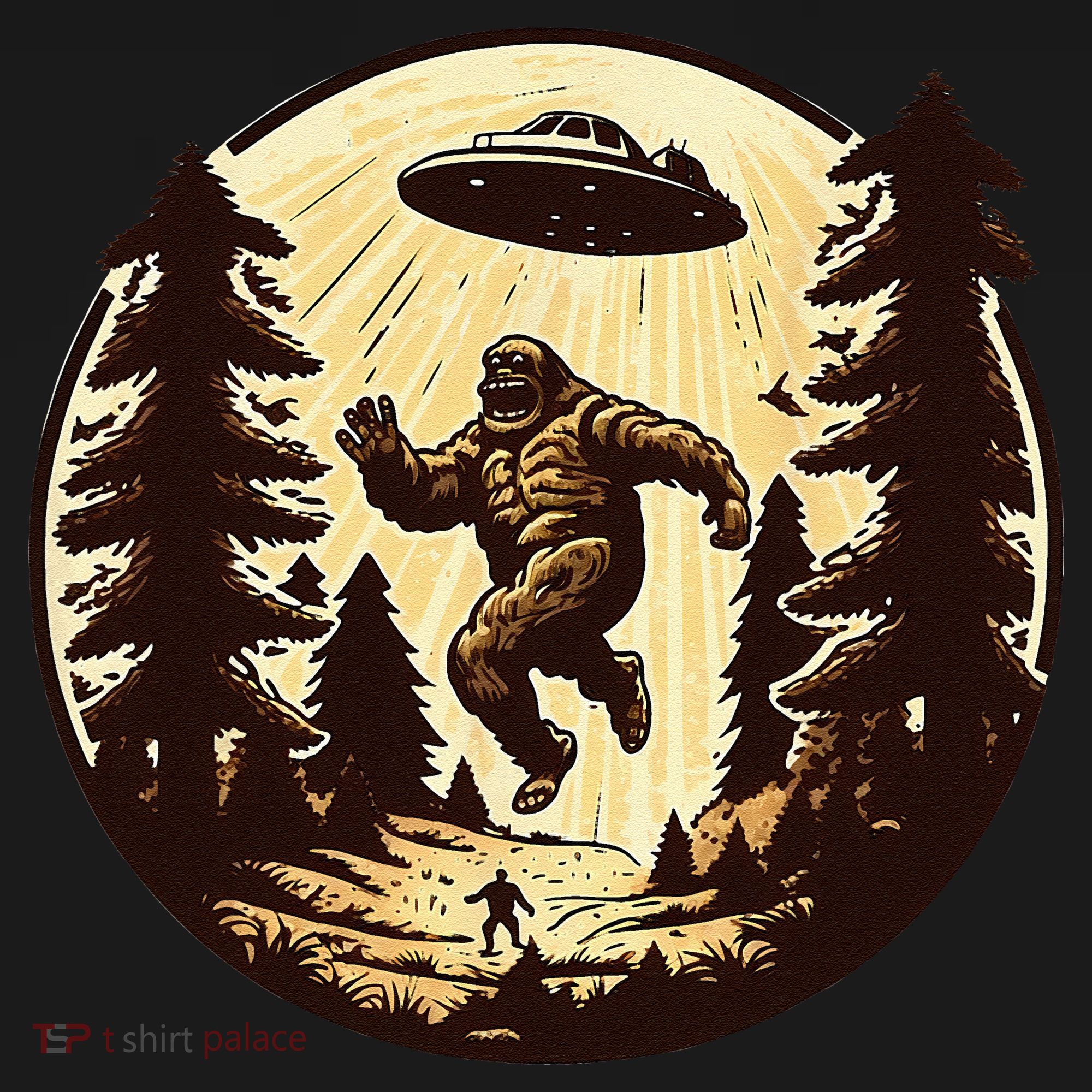 Alien And Bigfoot UFO Bigfoot Alien Coaster