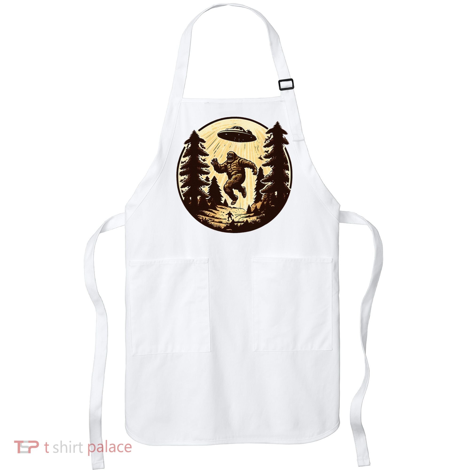 Alien And Bigfoot UFO Bigfoot Alien Apron