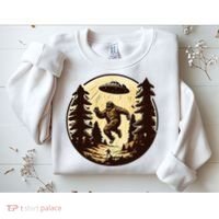 Alien And Bigfoot UFO Bigfoot Alien Sweatshirt thumb 2