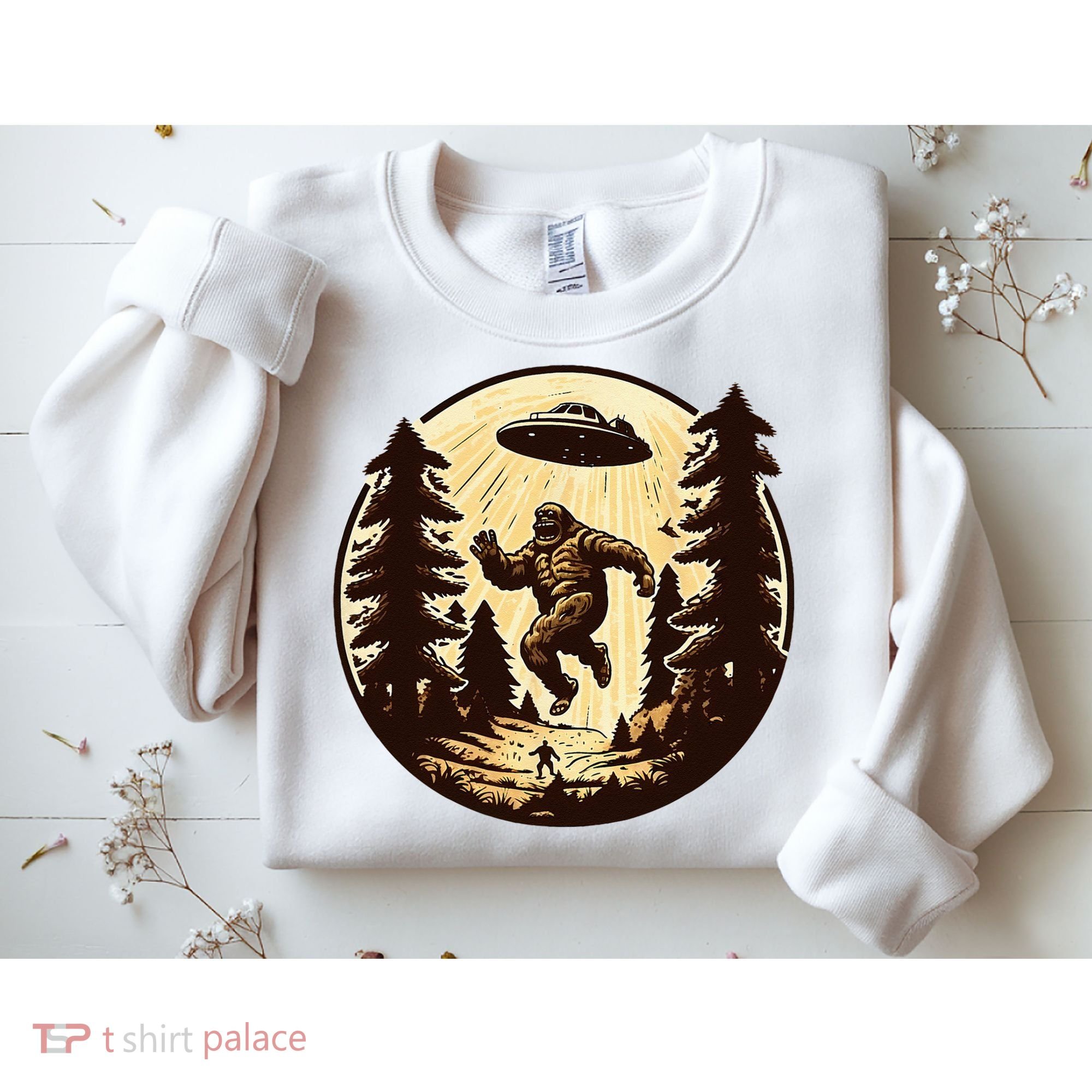 Alien And Bigfoot UFO Bigfoot Alien Sweatshirt