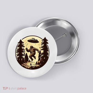 Alien And Bigfoot UFO Bigfoot Alien Button