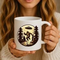Alien And Bigfoot UFO Bigfoot Alien Coffee Mug thumb 3