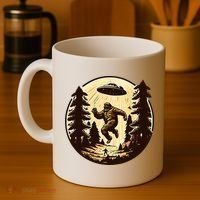 Alien And Bigfoot UFO Bigfoot Alien Coffee Mug thumb 4