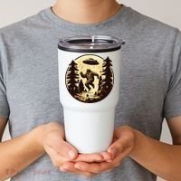 Alien And Bigfoot UFO Bigfoot Alien Tumbler thumb 2
