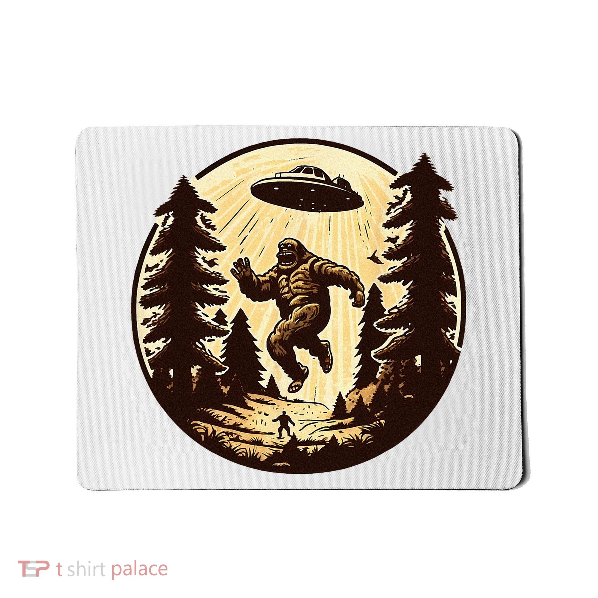 Alien And Bigfoot UFO Bigfoot Alien Mousepad
