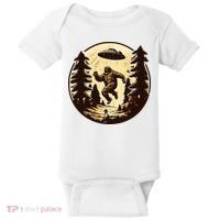 Alien And Bigfoot UFO Bigfoot Alien Baby Bodysuit thumb 0