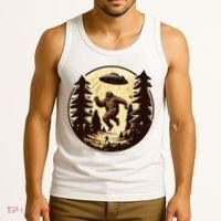Alien And Bigfoot UFO Bigfoot Alien Tank Top thumb 3