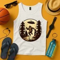 Alien And Bigfoot UFO Bigfoot Alien Tank Top thumb 4