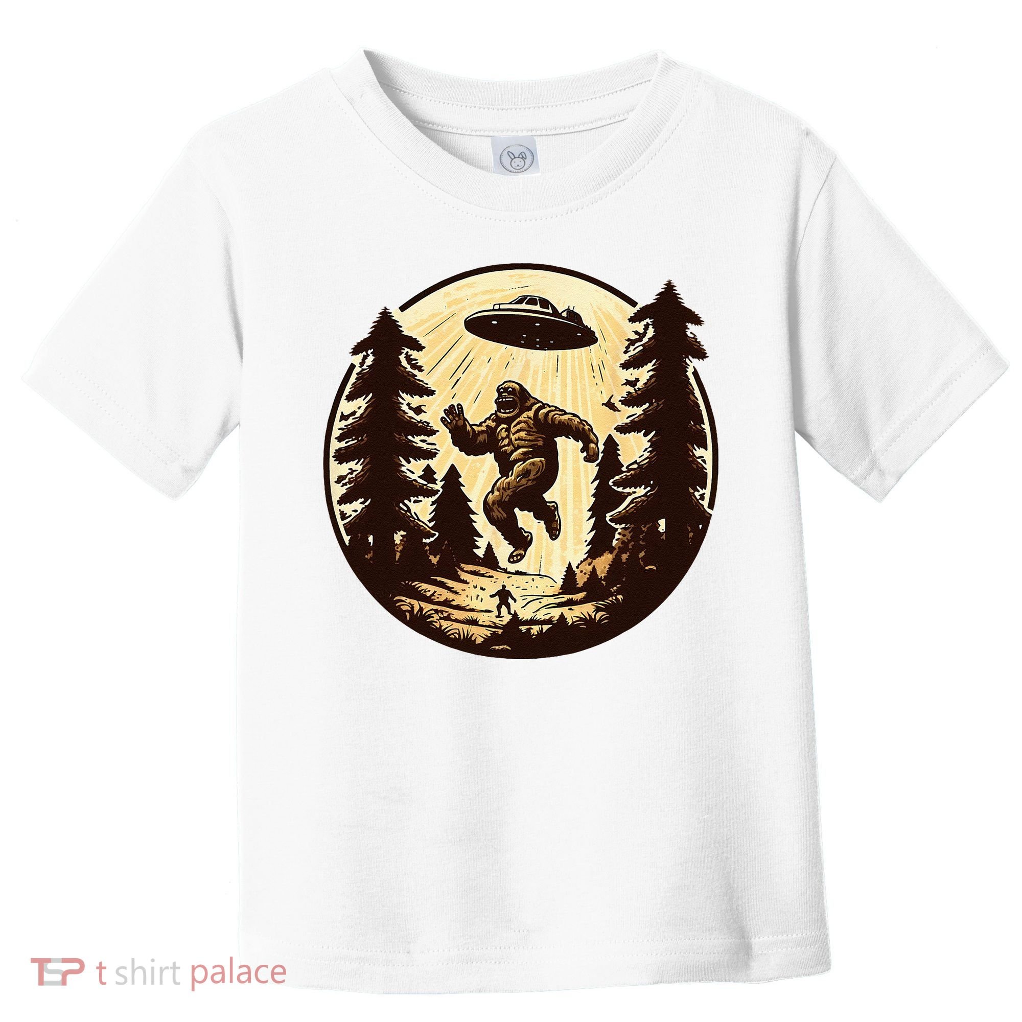 Alien And Bigfoot UFO Bigfoot Alien Toddler T-Shirt