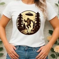 Alien And Bigfoot UFO Bigfoot Alien Women's T-Shirt thumb 2