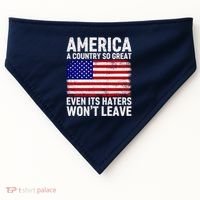 America A Country So Great Even Its Haters WonT Leave USA-Made Doggie Bandana thumb 0