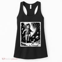 Aliens Abducting cats into Flying UFO Saucer in Cosmic Space Women's Tank Top thumb 0