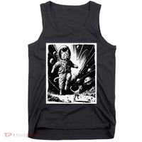 Aliens Abducting cats into Flying UFO Saucer in Cosmic Space Tank Top thumb 0