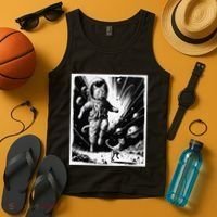 Aliens Abducting cats into Flying UFO Saucer in Cosmic Space Tank Top thumb 4