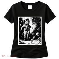 Aliens Abducting cats into Flying UFO Saucer in Cosmic Space Women's T-Shirt thumb 0