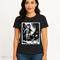 Aliens Abducting cats into Flying UFO Saucer in Cosmic Space Women's T-Shirt thumb 4