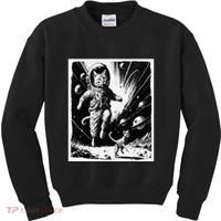 Aliens Abducting cats into Flying UFO Saucer in Cosmic Space Kids Sweatshirt thumb 0